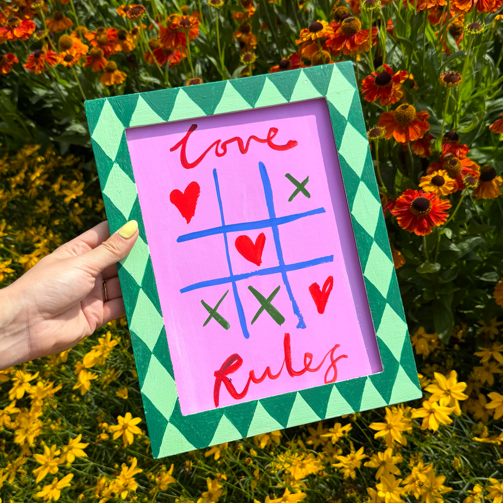 Love Rules Hearts & Crosses Print