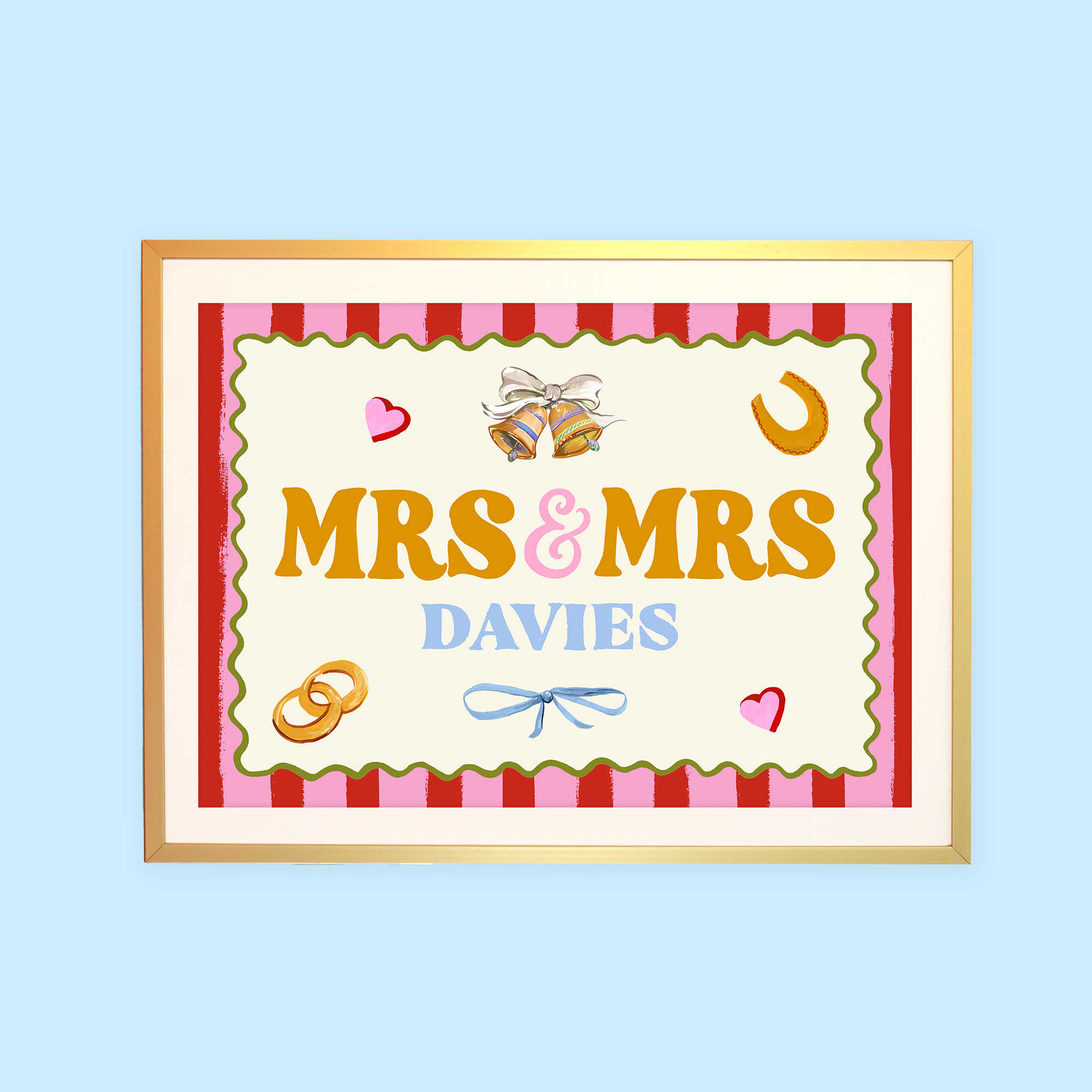 Mrs & Mrs Personalised Print