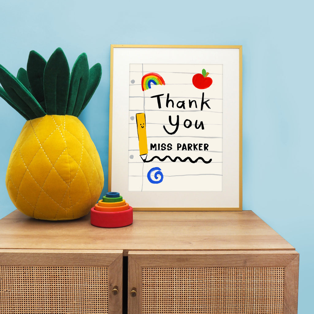 Thank You Teacher Notebook Personalised Print