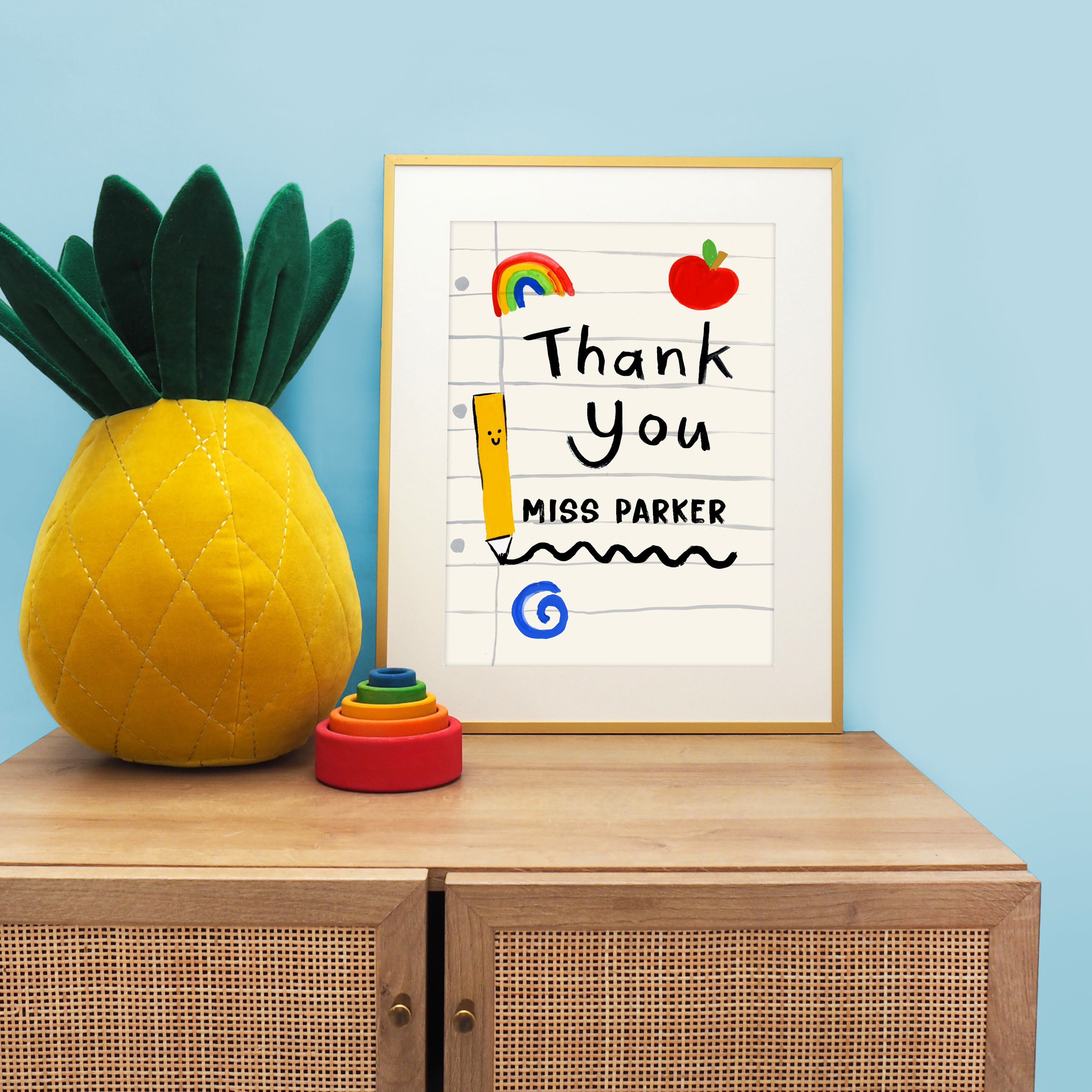 Thank You Teacher Notebook Personalised Print